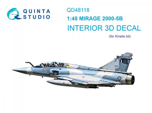 Intérieur imprimé en 3D et coloré sur papier décalcomanie (Kinetic) Quinta Studio QD48118 Mirage 2000-5B 1/48