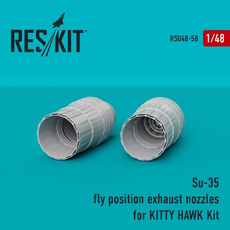 RESKIT RSU48-0058 Buses d&amp;#39;échappement de position de vol Su-35 pour maquette Kitty Hawk 1/48