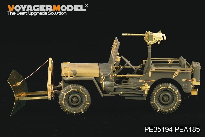 Maquette Voyager PEA185 Jeep Willys MB américaine de la Seconde Guerre mondiale avec chasse-neige et chaînes à neige (pour Tamiya / italien) 1/35 – image 7