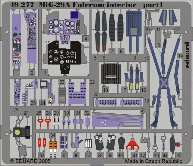 Intérieur du MiG-29A Fulcrum Eduard 49277, échelle 1/48, Academy