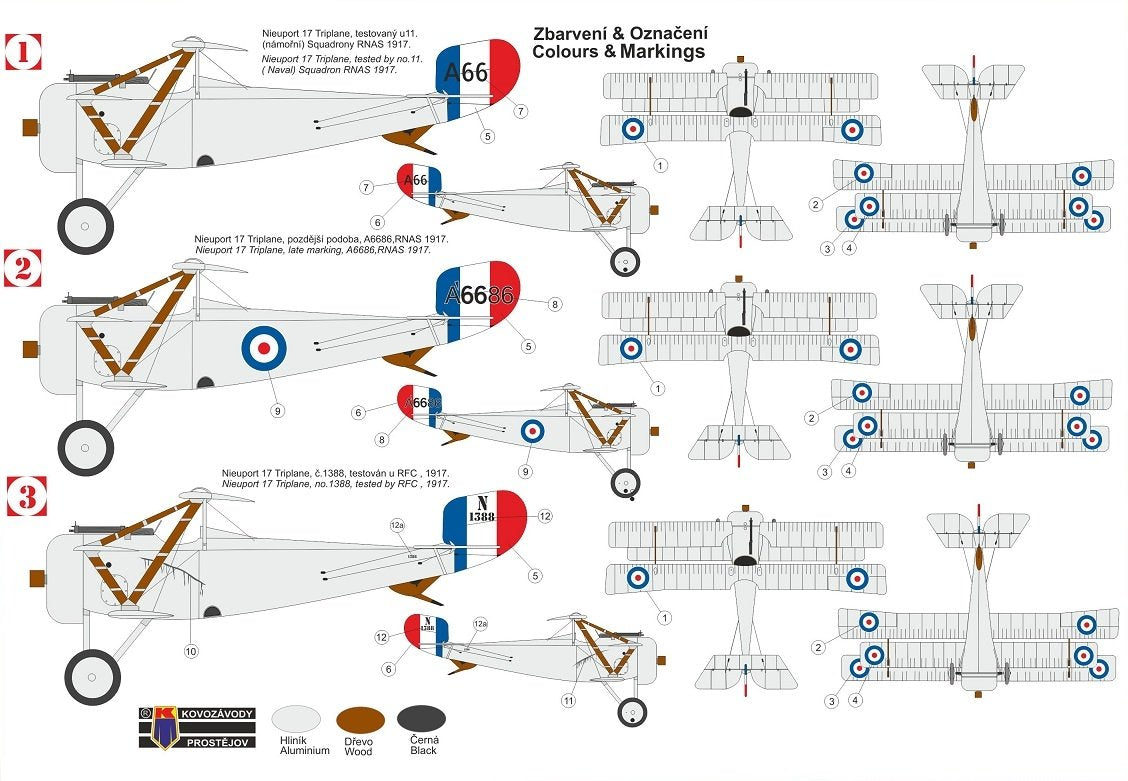 Kovozavody Prostejov KPM0255 Triplan Nieuport « RFC/RNAS » 1/72 – Bild 2