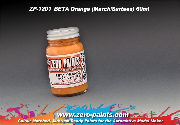Peinture Zero Paints ZP-1201 BETA Orange (March/Surtees) 60 ml