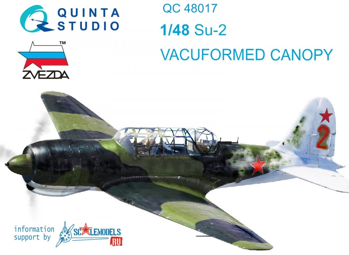 Quinta Studio QC48017 Su-2 verrière transparente sous vide (pour kit Zvezda) 1/48
