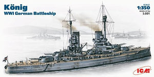 Maquette ICM S001 du cuirassé allemand Koenig de la Première Guerre mondiale (1/350)