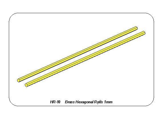 Tiges hexagonales en laiton Aber HR-10, longueur 1,0 mm, 245 mm x 2 pièces. – imagen 3