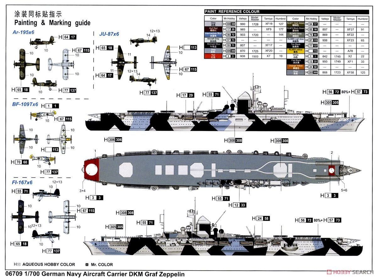 Trumpeter 06709 DKM Graf Zeppelin 1/700 – imagen 7