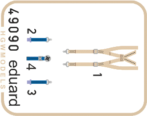 Ceintures de sécurité Eduard 49090 Mirage IIIC SUPERFABRIC 1/48 EDUARD