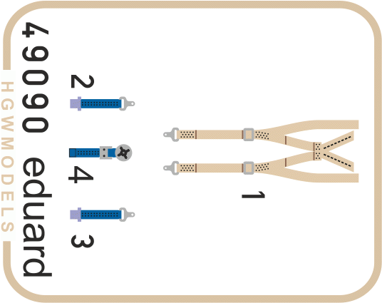 Ceintures de sécurité Eduard 49090 Mirage IIIC SUPERFABRIC 1/48 EDUARD