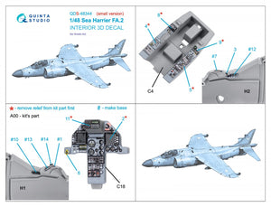 Intérieur imprimé en 3D et coloré sur papier décalcomanie Quinta Studio QDS-48344 Sea Harrier FA.2 (Kinetic) (Petite version) 1/48  – Bild 2