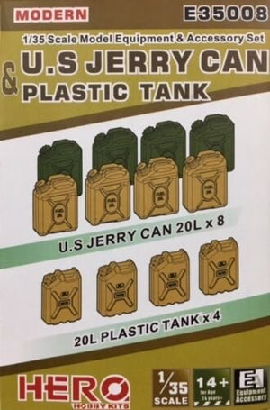 Hero Hobby E35008 Bidon d&amp;#39;essence américain et réservoir en plastique 1/35