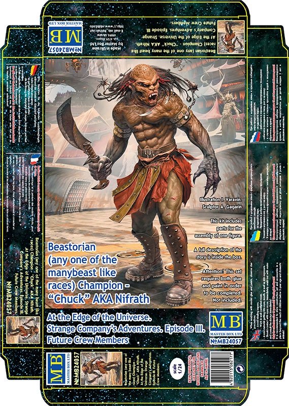 Master Box 24057 Beastorian (n&amp;#39;importe laquelle des nombreuses races bestiales) Champion – « Chuck » alias Nifrath 1/24 – immagine 2