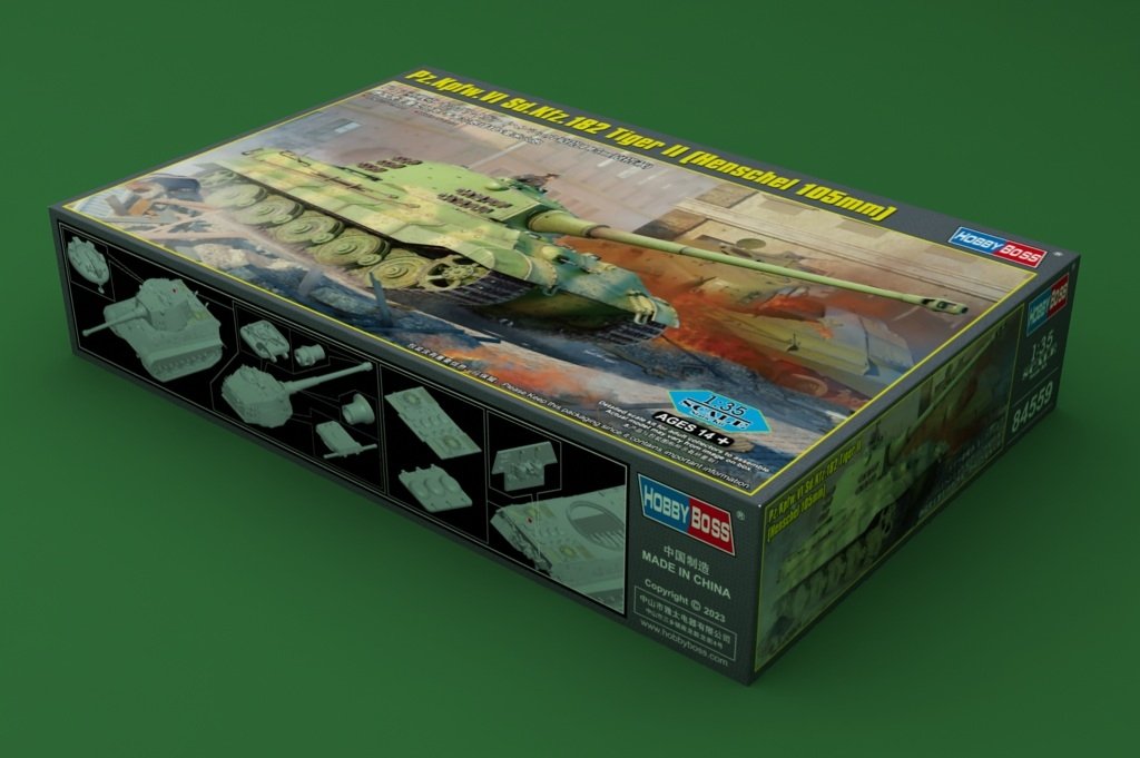 Hobby Boss 84559 Pz.Kpfw.VI Sd.Kfz.182 Tiger II (Henschel 105mm) 1/35 – Bild 2