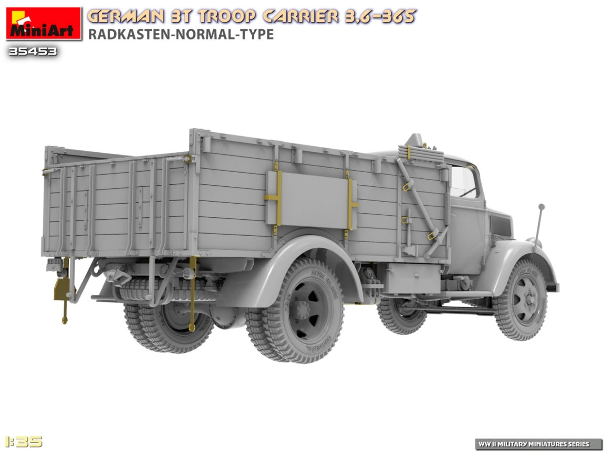 Miniart 35453 Transport de troupes allemand de 3 tonnes 3.6-36S Radkasten-Normal-Type 1/35 – imagen 10