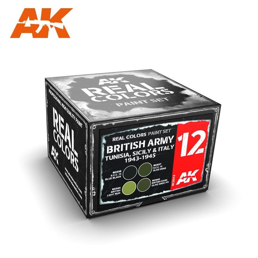 AK Interactive RCS012 ARMÉE BRITANNIQUE TUNISIE, SICILE ET ITALIE 1943-1945 COFFRET (4x10ml)