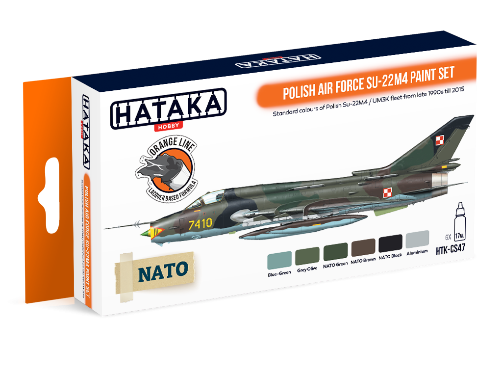 Kit de peinture Hataka HTK-CS47 pour Su-22M4 de l'armée de l'air polonaise, 6 x 17 ml