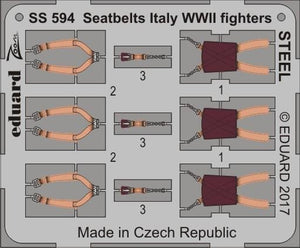 Ceintures de sécurité Eduard SS594, avions de chasse italiens de la Seconde Guerre mondiale, acier, échelle 1/72