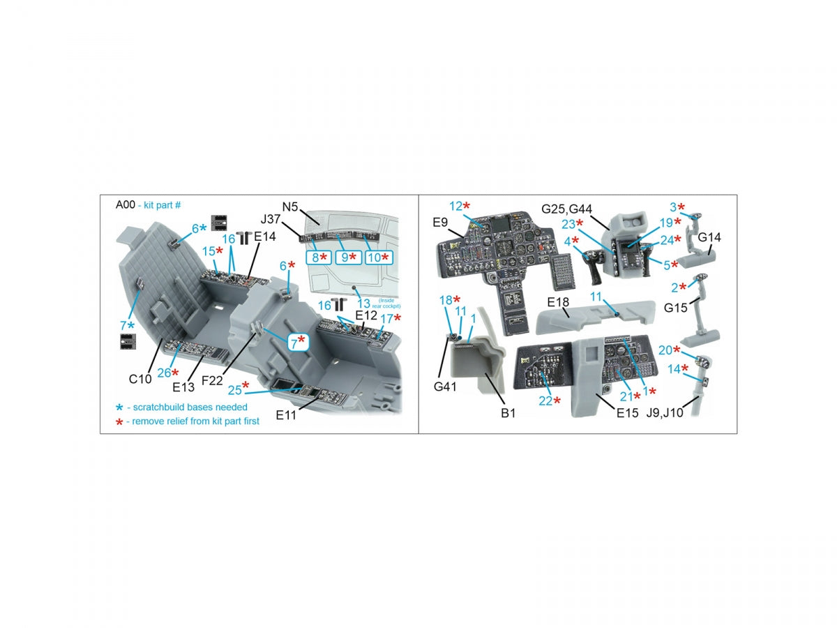 Intérieur imprimé en 3D et coloré sur papier décalcomanie Quinta Studio QDS-48571 AH-64A (Hasegawa) (petite version) 1/48 – Bild 12