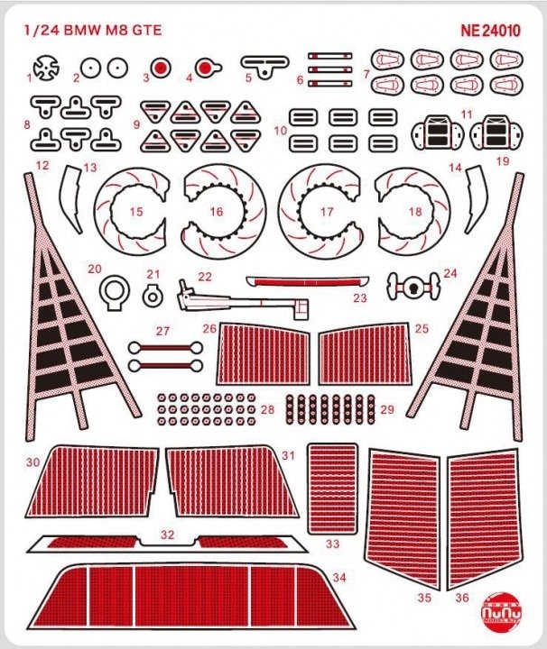 NuNu NE24010 BMW M8 GTE Pièces de détail 1/24