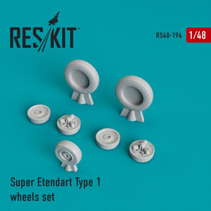 RESKIT RS48-0194 Jeu de roues Super Etendard Type 1 1/48