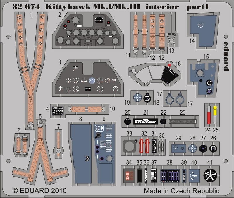 Eduard 32674 Kittyhawk Mk. I/Mk. III interior SA 1/32 Hasegawa
