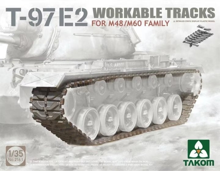 Takom 2163 Chenilles fonctionnelles T-97E2 pour la famille M48/M60 au 1/35