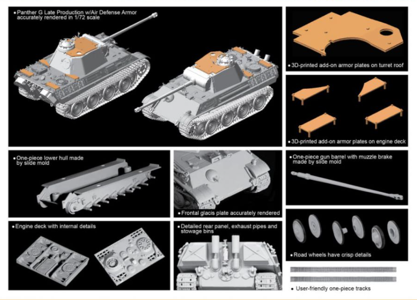 Dragon 7696 Panther G Production tardive avec blindage antiaérien 1/72 – image 2