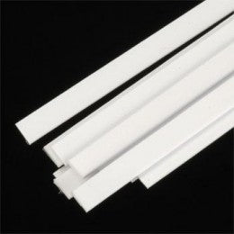 Plastruct 90726 ROD 0,5 mm x 3,2 mm - 250 mm (Styrène blanc) / 10 pièces.