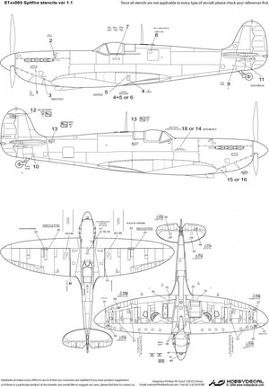 HobbyDecal ST48005V1 Pochoirs Spitfire ver 1 1/48 – Bild 2