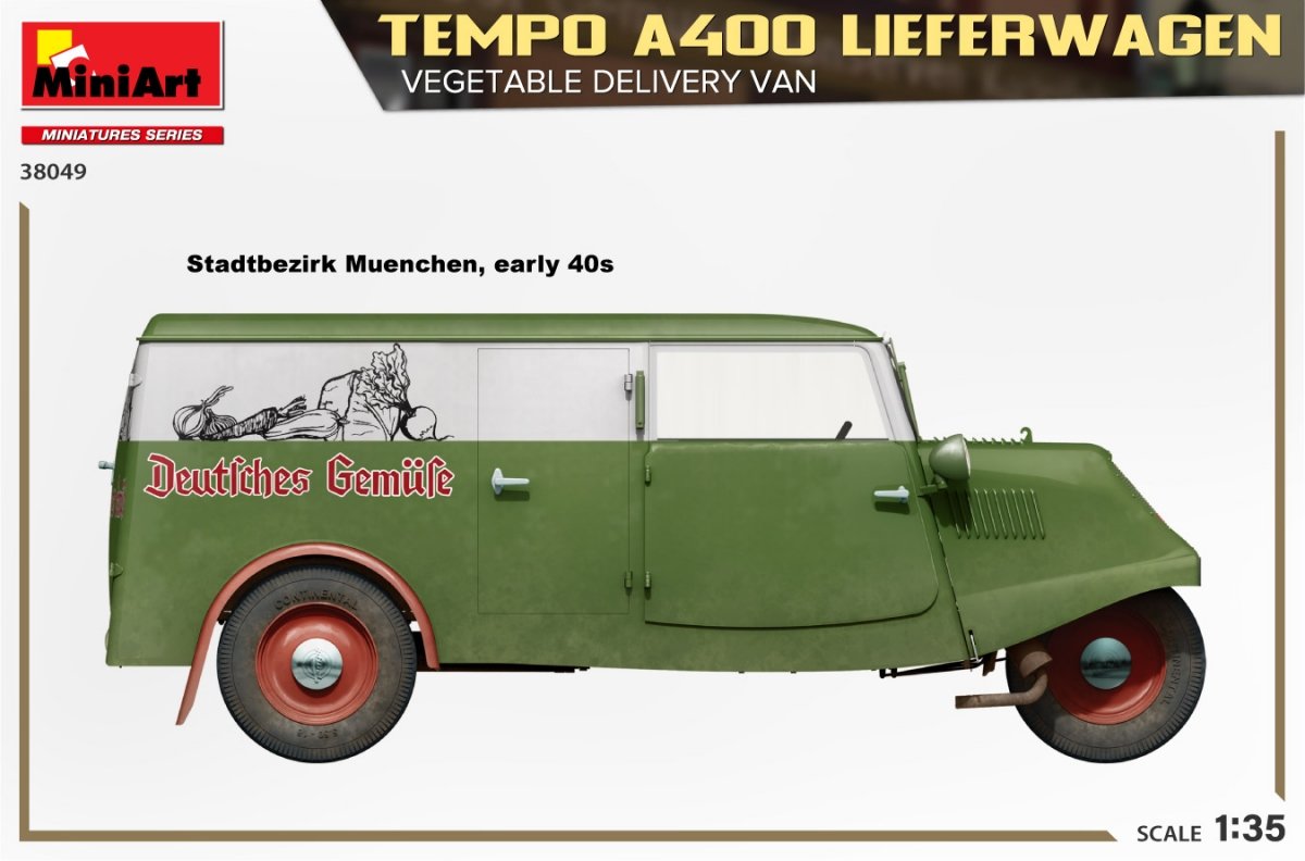 MiniArt 38049 TEMPO A400 LIEFERWAGEN. FOURgon DE LIVRAISON DE LÉGUMES 1/35 – image 4