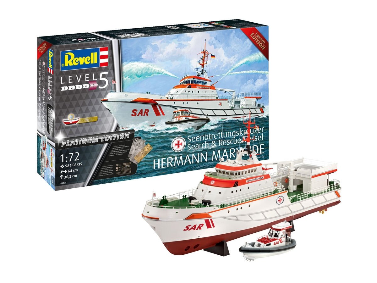 Revell 05198 Navire de recherche et de sauvetage HERMANN MARWEDE Édition Platine 1/72