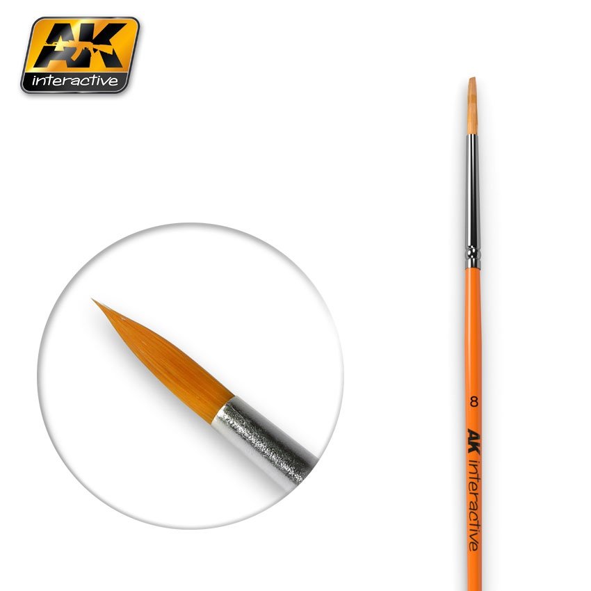 Brosse ronde AK Interactive AK607 8 synthétique