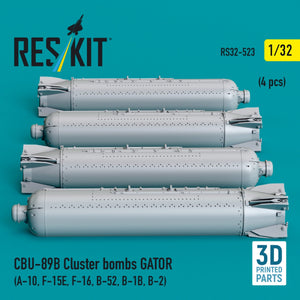RESKIT RS32-0523 Bombes à fragmentation CBU-89B GATOR (4 pièces) (Impression 3D) 1/32 – image 2