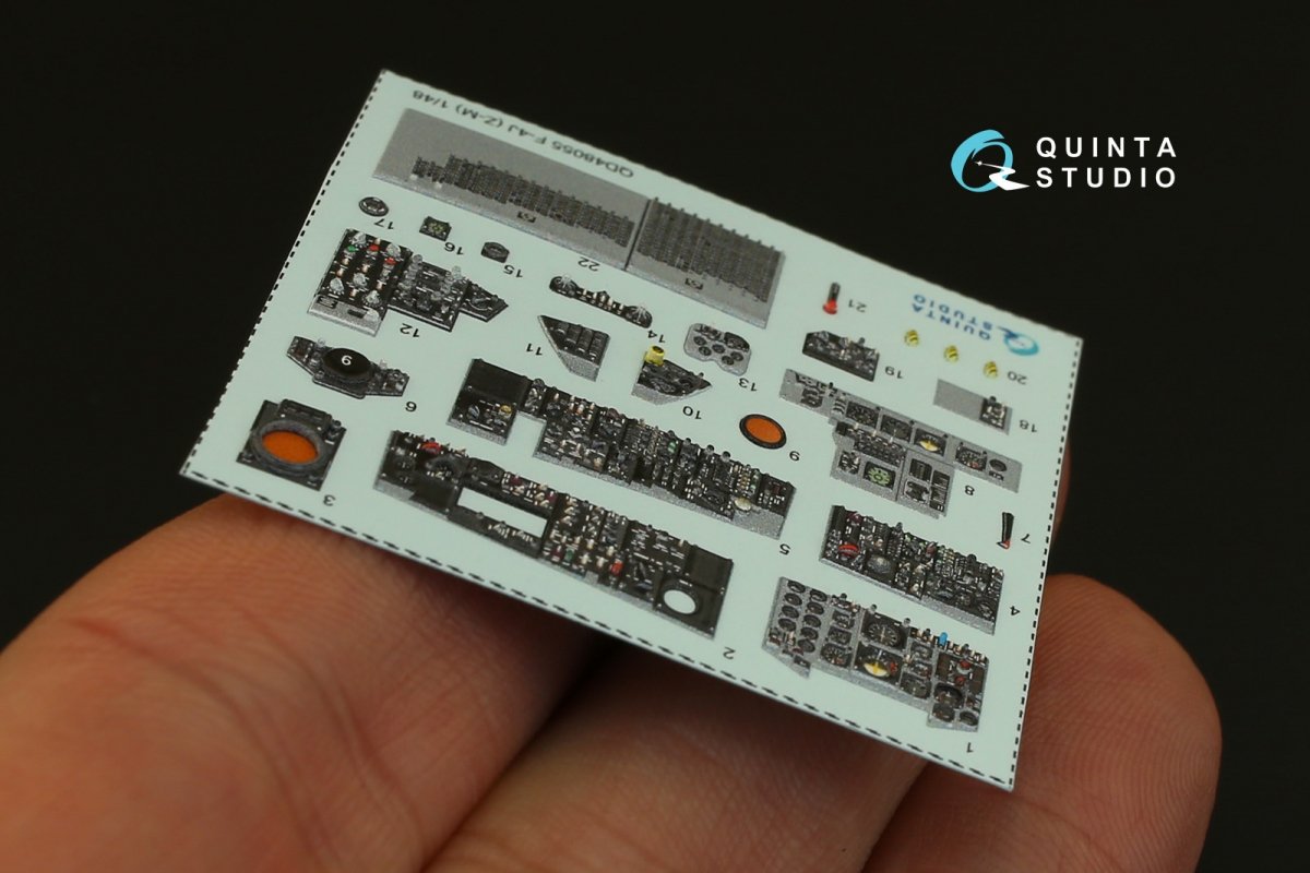 Intérieur imprimé en 3D et coloré sur papier décalcomanie Quinta Studio QD48055 F-4J (pour kit ZM SWS) 1/48 – immagine 5