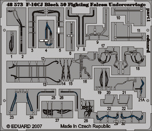 Train d&amp;#39;atterrissage Eduard 49390 F-16CJ Block 50 au 1/48 Tamiya