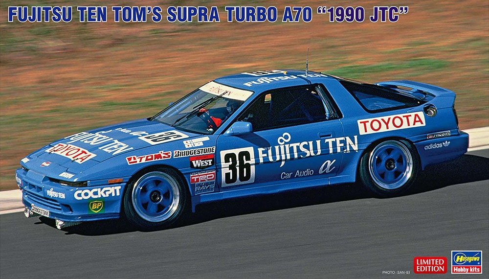 Hasegawa 20553 Fujitsu Ten Tom&amp;#39;s Supra Turbo A70 1990 JTC 1/24