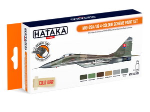 Kit de peinture Hataka HTK-CS105 MiG-29A/UB à 4 couleurs (6 x 17 ml)