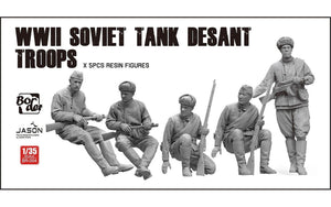 Border Model BR-004 Troupes de débarquement de chars soviétiques de la Seconde Guerre mondiale (5 figurines en résine) 1/35