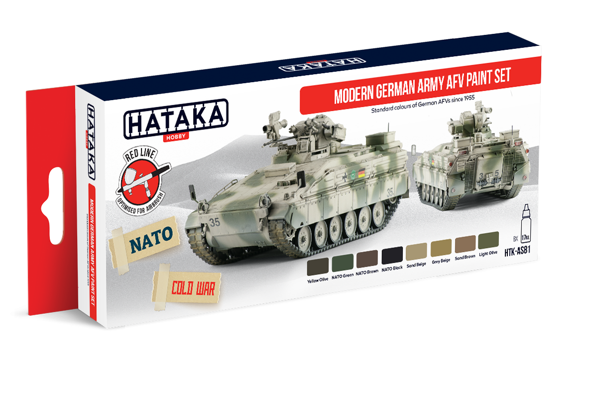 Kit de peinture Hataka HTK-AS81 pour véhicules blindés de combat de l&amp;#39;armée allemande moderne (8 x 17 ml)