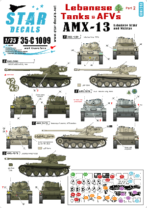 Star Decals 35-C1009 Chars et véhicules blindés libanais 2 1/35