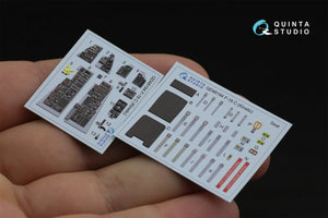 Intérieur imprimé en 3D et coloré sur papier décalcomanie Quinta Studio QD48194 F-16C (pour kit Kinetic) 1/48 – imagen 2