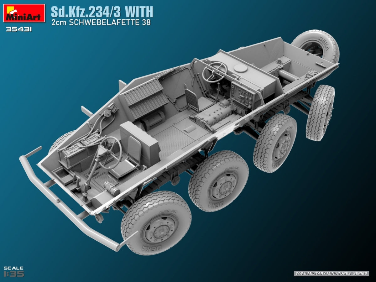 MiniArt 35431 Sd.Kfz.234/3 Avec 2cm Schwebelafette 38 1/35 – immagine 9