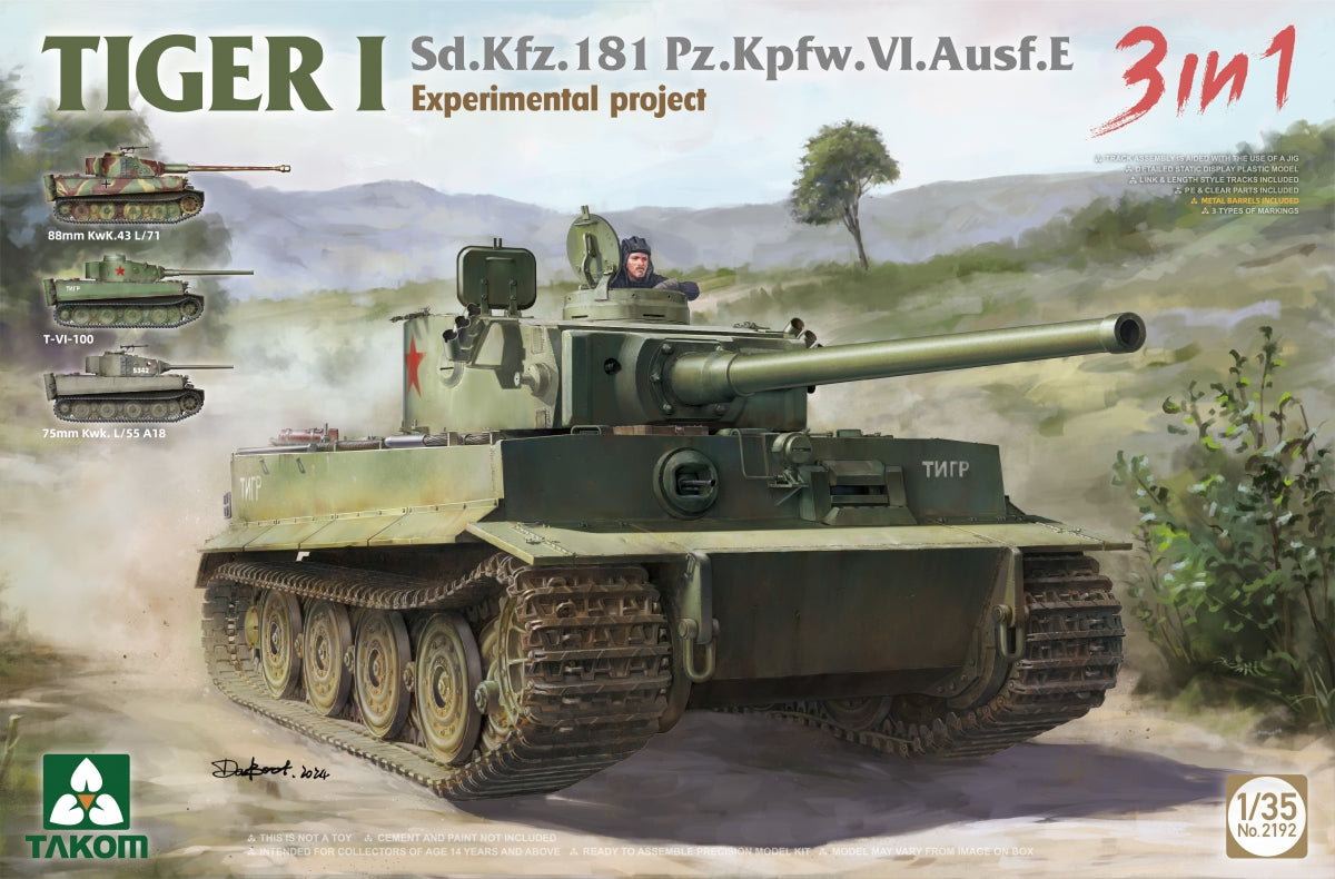 Takom 2192 Sd.Kfz.181 Pz.Kfw.VI.Ausf.E Tiger I Projet expérimental 3 en 1 1/35