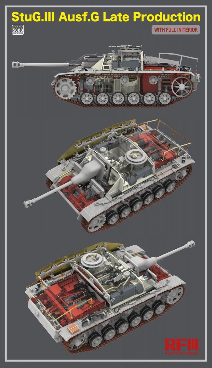 Maquette Rye Field 5088 StuG.III Ausf.G, production tardive, intérieur complet, échelle 1/35 – image 5