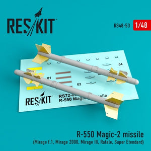 RESKIT RS48-0053 Missile R-550 Magic-2 (4 pièces) 1/48