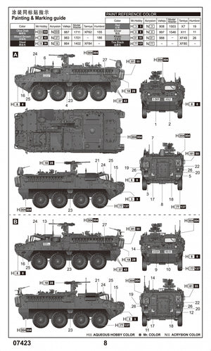 Trumpeter 07423 M1130 Stryker Véhicule de commandement 1/72 – immagine 4