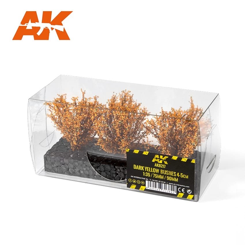 AK Interactive AK8217 BUISSONNES JAUNE FONCÉ 4-6CM 1/35