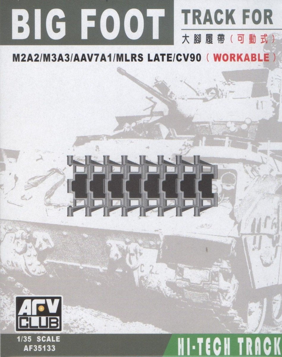 AFV Club 35133 Big Foot Chenille fonctionnelle pour M2A2/M3A3/AAV7A1/MLRS/CV90 1/35 