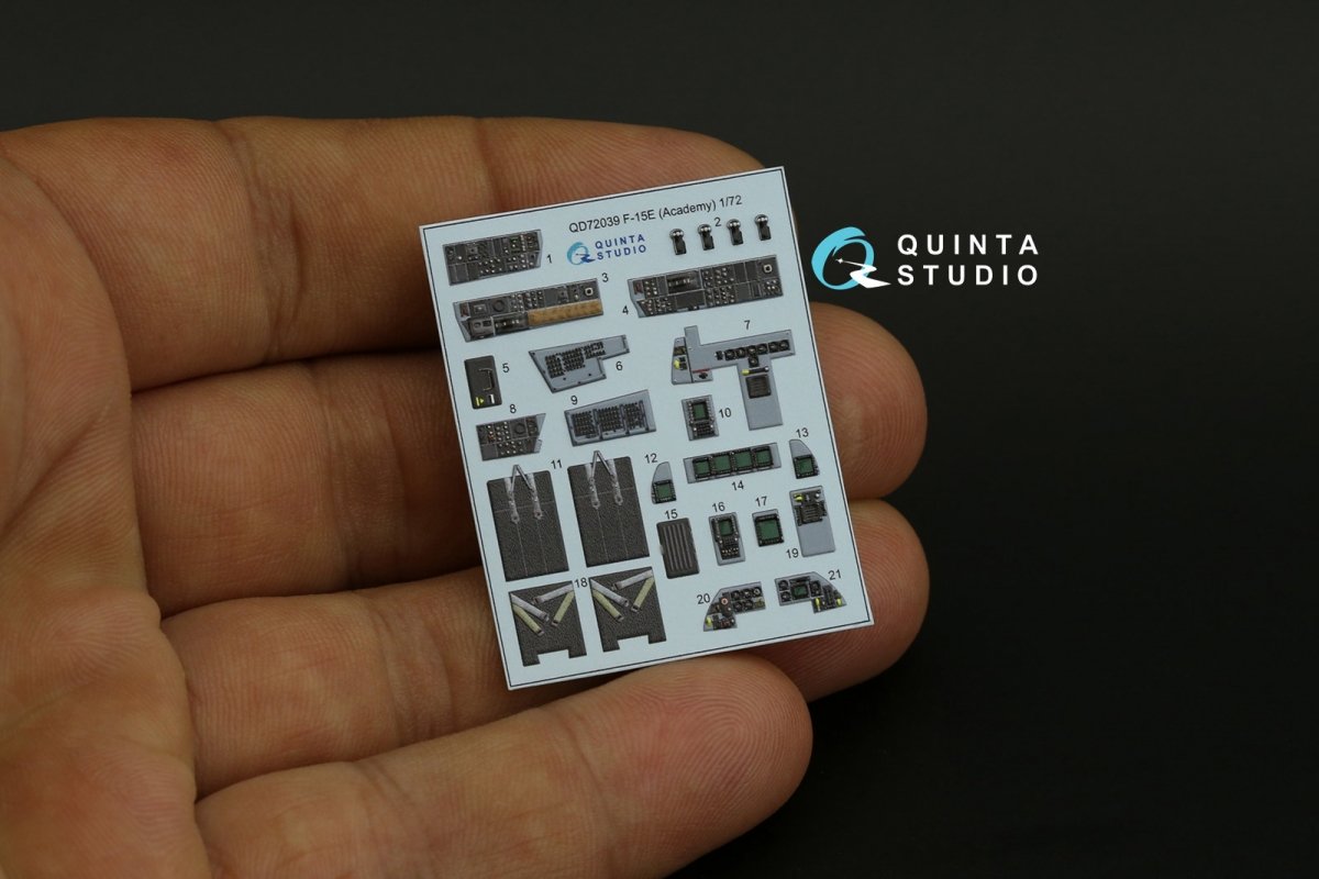 Intérieur imprimé en 3D et coloré pour le F-15E de Quinta Studio QD72039 (Academy) à l&amp;#39;échelle 1/72 – Bild 3