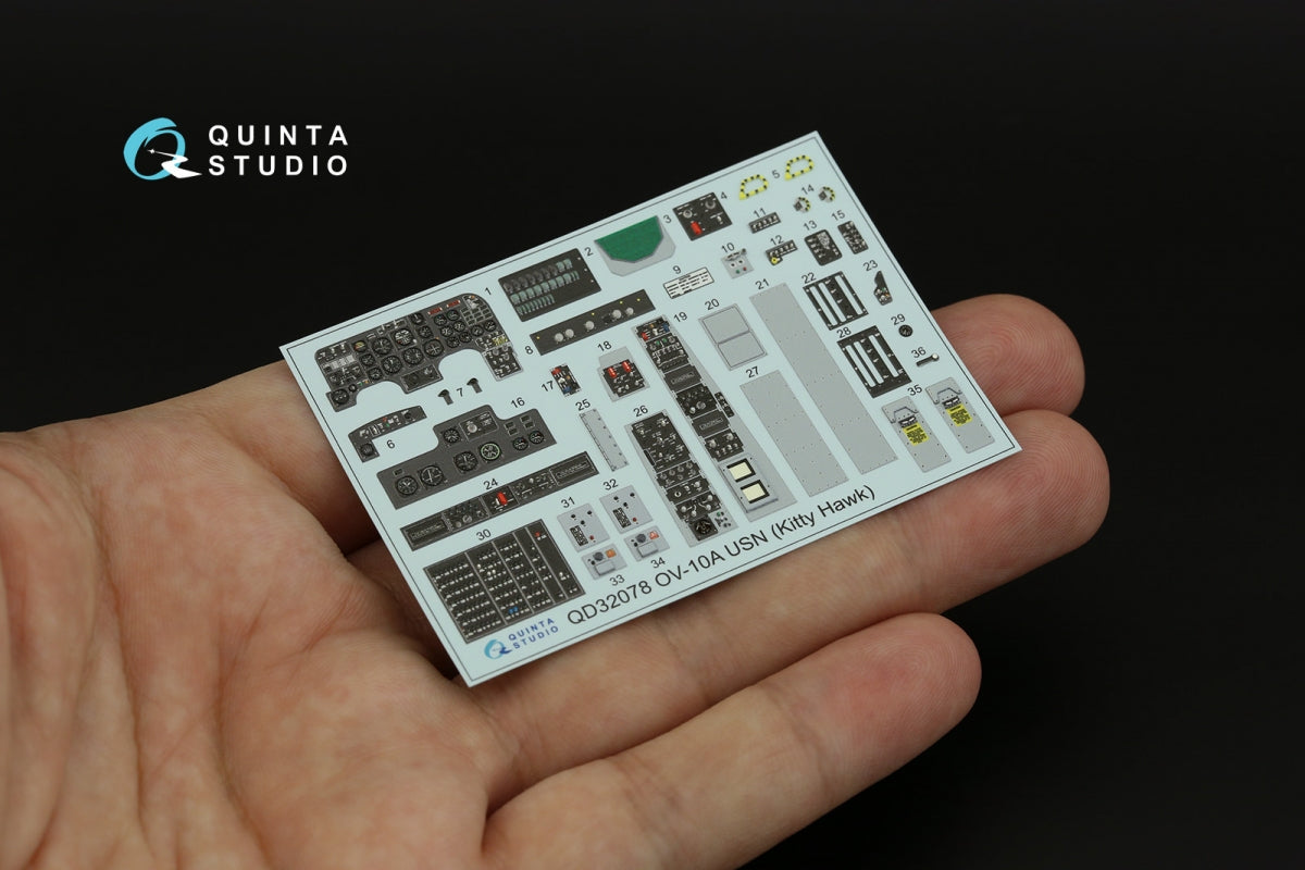 Intérieur imprimé en 3D et coloré sur papier décalcomanie (KittyHawk) pour OV-10A (version USN) de Quinta Studio QD32078, échelle 1/32 – imagen 3