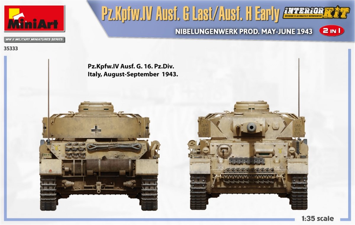 MiniArt 35333 Pz.Kpfw.IV Ausf. G Last/Ausf. H Early. NIBELUNGENWERK PROD. MAY-JUNE 1943. 2 IN 1 INTERIOR KIT 1/35 – zdjęcie 11